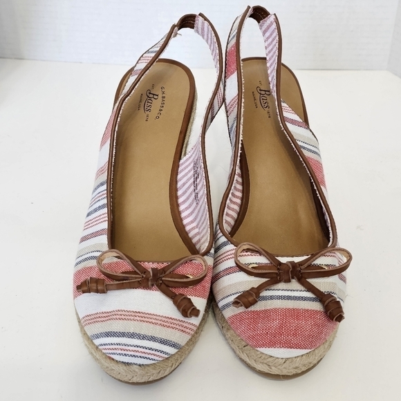 G.H. Bass & Co Kim Women MultiColor Wedge Slingback Espadrille Sandal Size 8 - Picture 2 of 8